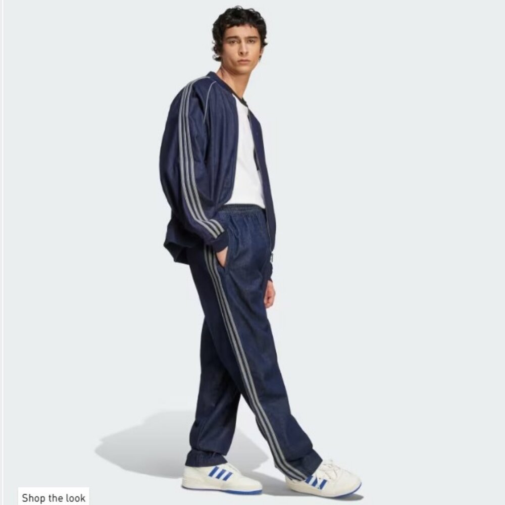 Men's Medium adidas Adicolor Loose Denim Jeans Pants Stone - Picture 2 of 5